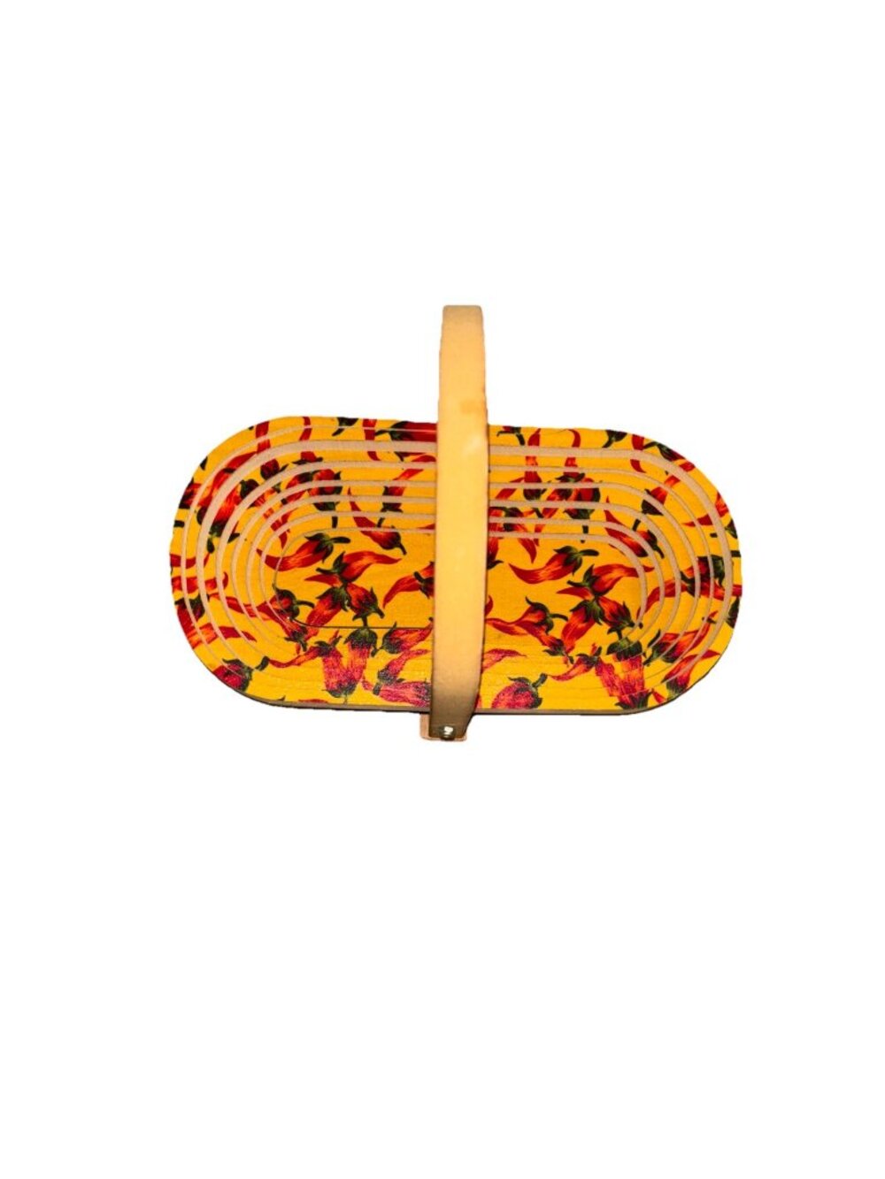 RMS Collapsible Vintage Wooden Basket Hand Crafted Traditions Unique Gift Chilie